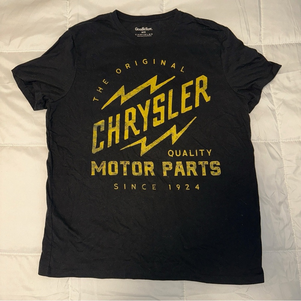 Goodfellow & Co Chrysler Black Graphic Tee - Yellow Print